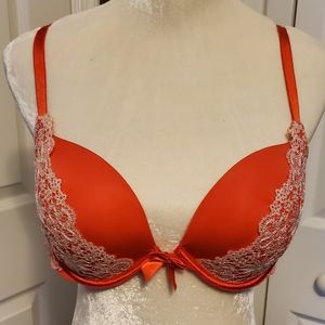 Victorias Secret Red Lace Push up Bra
